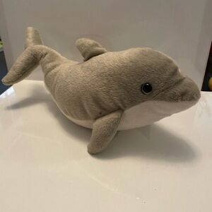 Gulfarium Plush Gray Dolphin Stuffed Animal Toy EUC